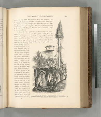 Well in the garden of the convent of St. Catherine. This garden is north-west of the convent, and is enclosed by a high wall. The lofty chamber at the north corner of the convent is shown above., 1881