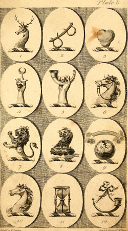British crests - containing the crests and mottos of the families of Great Britain and Ireland; together with those of the principal cities; and a glossary of heraldic terms (1817) (14781534664), 1817