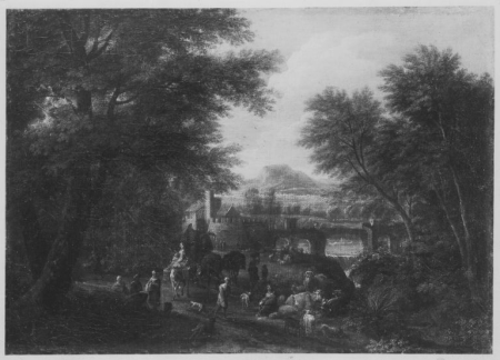 Landscape with Arched Bridge, Pieter Bout, between 1658 and 1719