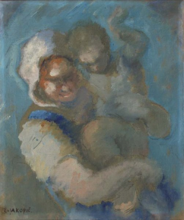 Sister with Brother (Return from the field), Rihard Jakopič, by 1943