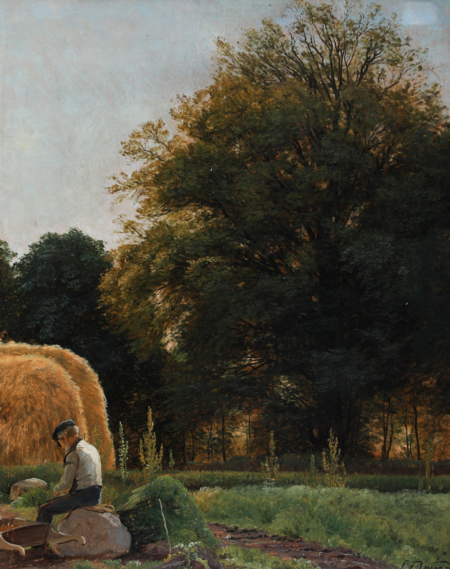 From a quiet summer day with a farmer taking a rest., Carl Frederik Aagaard, between 1851 and 1895