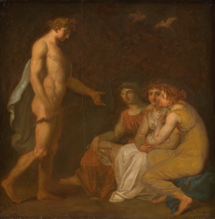 Apollo charging the Parcae to visit Ceres, who has fled from the Earth, Nicolai Abildgaard, 1809