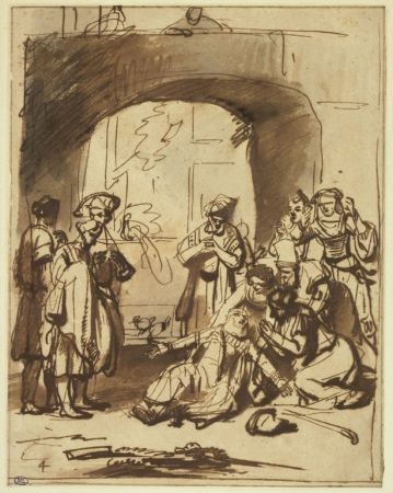 Rembrandt - Manière de - Jacob s'affligeant à la vue de la robe de Joseph, INV 22906, Recto, Rembrandt