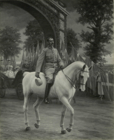 Christian X rides across the border in 1920 after Reunification, Heinrich Dohm, 1921
