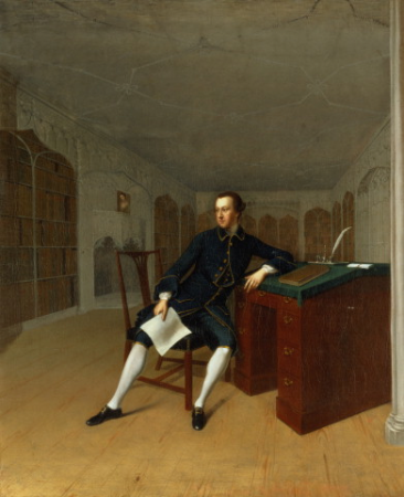 Sir Roger Newdigate in the Library at Arbury, Arthur Devis