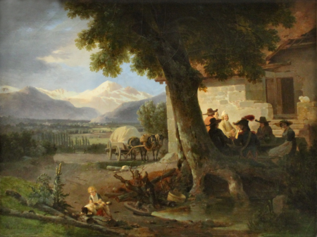 View of the surroundings of Geneva with Mont Blanc in the background, Wolfgang Adam Töpffer