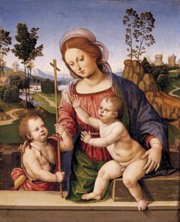 Madonna and Child with the Infant St John the Baptist, Timoteo Viti, between 1500 and 1505