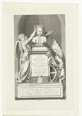 Memorieprent voor Wolter Jan Gerrit baron van Bentinck, RP-P-1921-414, Cornelis Bogerts, between 1781 and 1797