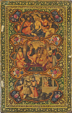 A fine lacquered mirror case, school of Muhammad Isma'il, Qajar Iran, circa 1855-60 (cropped), Muhammad Isma'il Isfahani