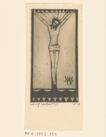 Ex libris van W. v.d. Hengel, RP-P-1952-939, Lodewijk Schelfhout, 1919