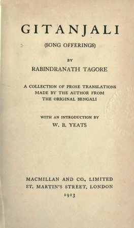 Gitanjali title page Rabindranath Tagore