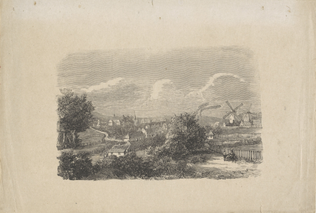 Landschap met een dorp en twee molens, RP-P-OB-30.855, Isaac Weissenbruch, between 1836 and 1912