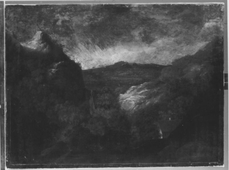View of a mountain lake, Carl Conjola, circa 1804