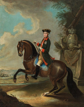 Hamilton, follower of - Equestrian portrait of Joseph II, Johann Georg de Hamilton, circa 1770