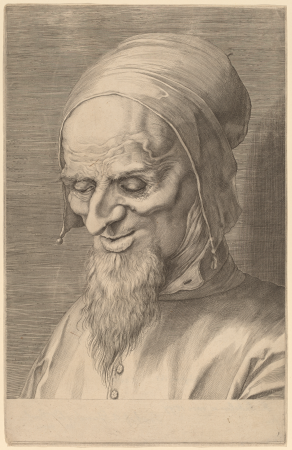 Head of an Apostle with Beard and Cap, Aegidius Sadeler, 1597
