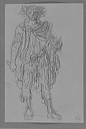 Study of a draped and laureate man, Gustave Moreau, between 1850 and 1895