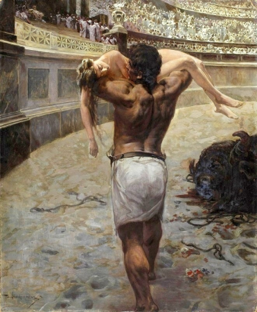 Ursus Saves Ligia (from Quo Vadis), Piotr Stachiewicz, between 1896 and 1902