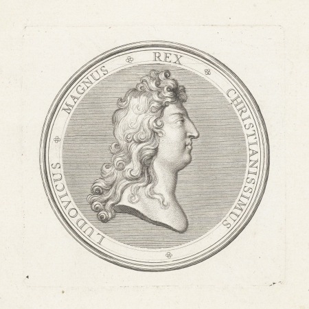Penning met buste van Lodewijk XIV, RP-P-BI-7440X, Antoine Coypel, 1702