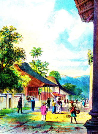 Straat in Amboina (Molukken), Steven Adriaan Buddingh, between 1859 and 1861