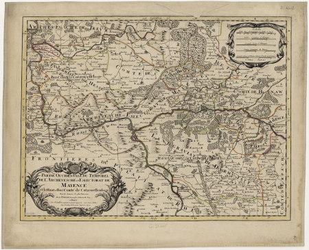Western part of the temporal of the archbishopric and electorate of Mainz,... / by Mr Sanson,..., 1692
