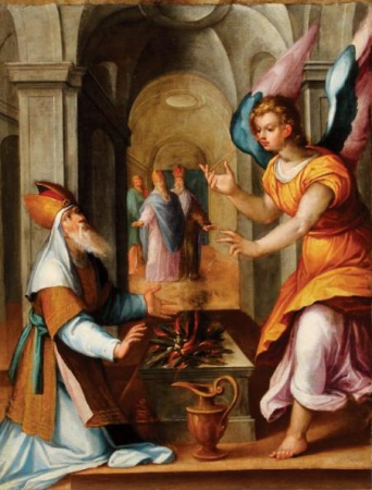 The Angel announcing to Zacharias the forthcoming nativity of John the Baptist, Simão Rodrigues, from 1597 until 1621
