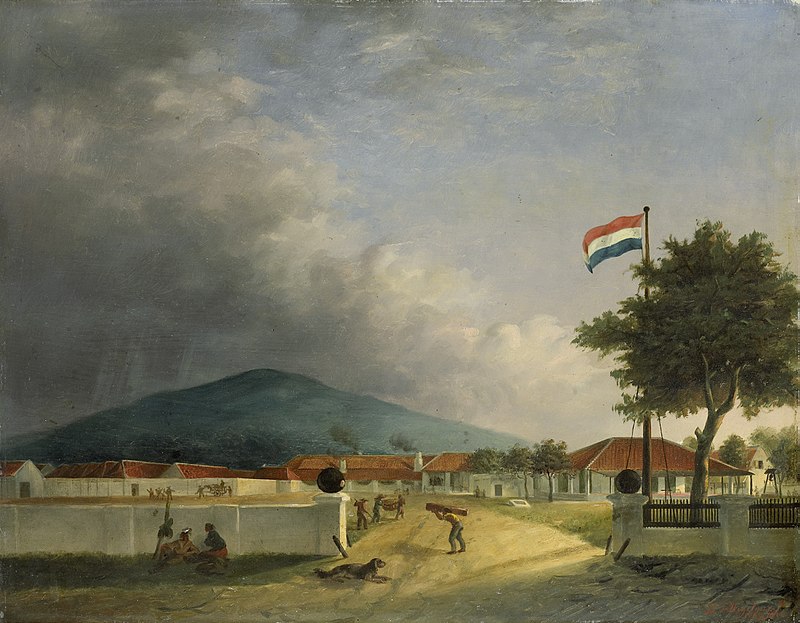 The sugar factory 'Kedawong' near Pasoeroean in Java, H.Th. Hesselaar, 1849