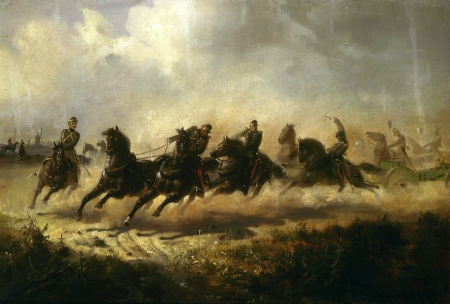 Artillery charge, Maksymilian Gierymski, between 1866 and 1867