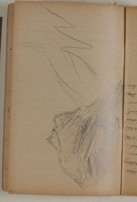 Study after August Saabye's H.C. Andersen statue (1877) in Kongens Have, Copenhagen, Niels Larsen Stevns