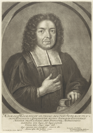 Portret van de predikant Michael Hoernlein, RP-P-1906-106, Seyfried Lammers, between 1670 and 1713