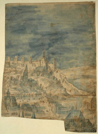 Fragment of a Design for a View of Prague, Philip van den Bossche, circa 1605