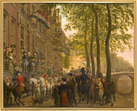 Czar Alexander I visiting the Brentano collection in Amsterdam, July 4, Jan Kamphuysen, between 1814 and 1824
