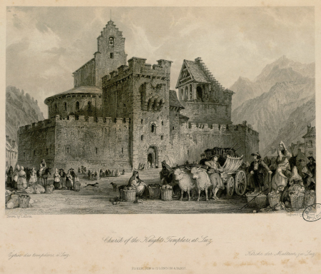 Church of the Knights Templars, at Luz = Eglise des Templiers, à Luz = Kirche der Malteser, zu Luz, Thomas Allom, by 1840