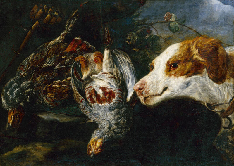 Two dead partridges and a hound, Jan Fyt, between 1630 and 1661
