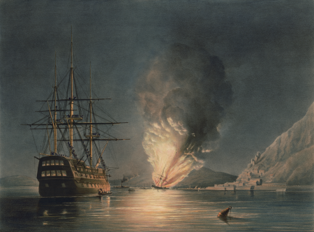 Edward Duncan - The Explosion of the United States Steam Frigate Missouri, Edward Duncan, between 1843 and 1850