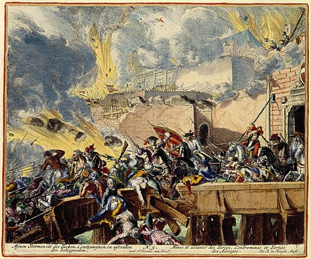 Mines and assaults of the Turks, Countermines and sorties of the besiegers, Romeyn de Hooghe, 1683