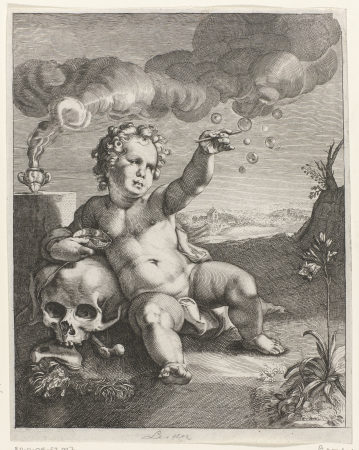 Allegorie op de vergankelijkheid Quis evadet (titel op object), RP-P-OB-52.937, between 1594 and 1667