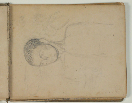 Half-figure sketch and drawing of half-figures, Niels Larsen Stevns