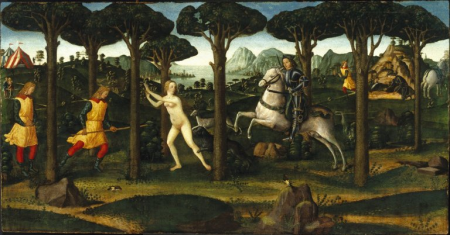 Forest Scene from the Tale of Nastagio degli Onesti, in Boccaccio's "Decameron", Davide Ghirlandaio, between 1483 and 1525