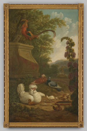Chicken piece with hen and chicks, Aert Schouman, between 1700 and 1799