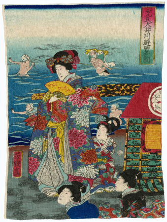 Mitsuuji's Excursion to the Ôi River, Utagawa Yoshitsuya, 1860