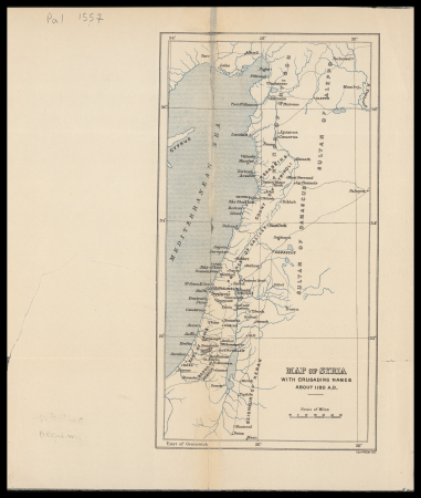 Map of Syria with Crusading names, Edward Weller