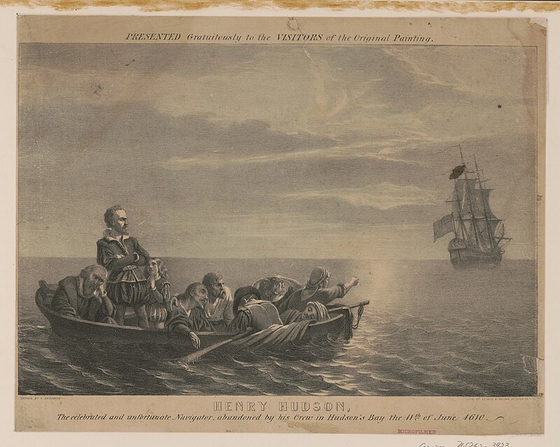 Henry Hudson The celebrated and unfortunate navigator, abandoned by his crew in Hudson's Bay the 11th of June 1610 - - Drawn by F. Davignon ; Lith. of Lewis & Brown, 37 John St. N.Y. LCCN2003670428, Francis D'Avignon, between 1840 and 1860
