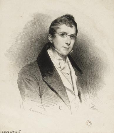 Portrait d'un jeune inconnu à lunettes. G.12213 (2 of 3), Achille Devéria, circa 1830