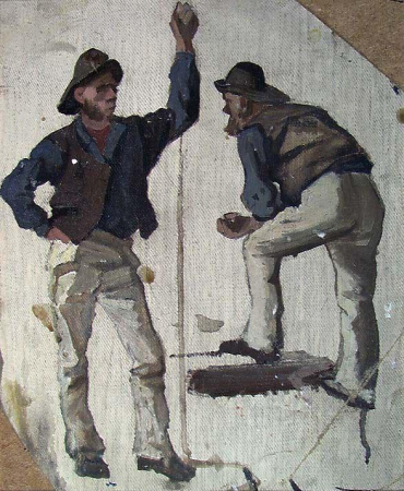 Two Fishermen, Frederik Collett, between 1870 and 1880
