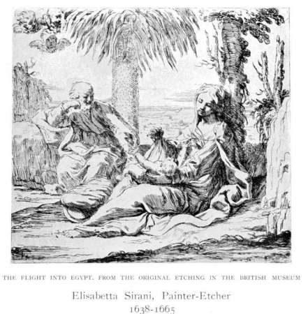 The rest on the flight into Egypt, with the Virgin leaning against a tree, Elisabetta Sirani, between 1655 and 1665