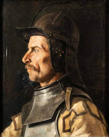 Portrait of a man in a helmet., Jan Matejko, circa 1858-1860