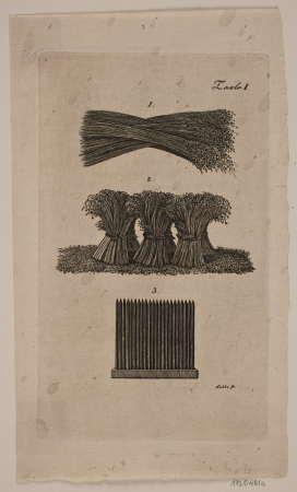 Board for: "Guide for the farmer to grow flax", Gerhard Ludvig Lahde, 1806