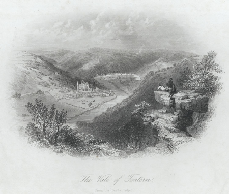The Vale of Tintern, from the Devil's Pulpit [graphic]., William Henry Bartlett, 1845