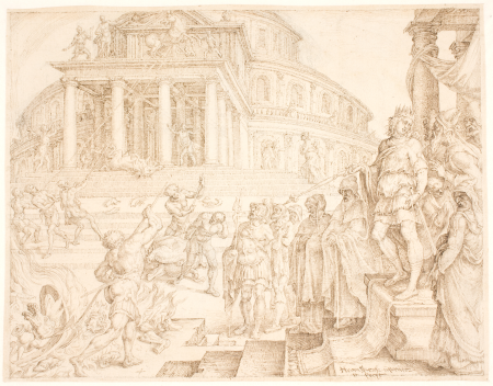 Josiah orders the horses to be removed and the sun chariots to be burned, Maarten van Heemskerck