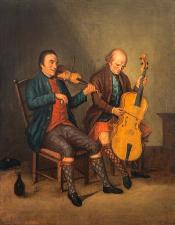 Niel Gow, 1727 - 1807. Violinist and composer (With his brother Donald Gow, fl. c 1780. Cellist), David Allan, circa 1780